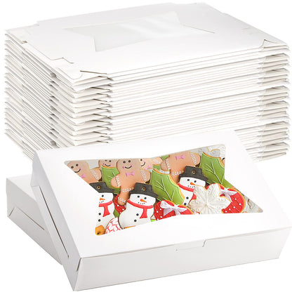 ZEAYEA 36 Pcs White Bakery Boxes with Window, 12" x 8" x 2.5", Easy to Assemble, Clear Window for Cake, Donuts, Cookies, Muffins, Perfect for Gifting, Wedding, Birthday Party