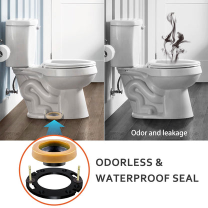 boeemi Toilet Flange Repair Kit with Wax Ring for Toilets Install or Leaking Toilet Wax Ring Replacement Kit Include Mounting Hardware Fits 3-inch or 4-inch Waste Lines