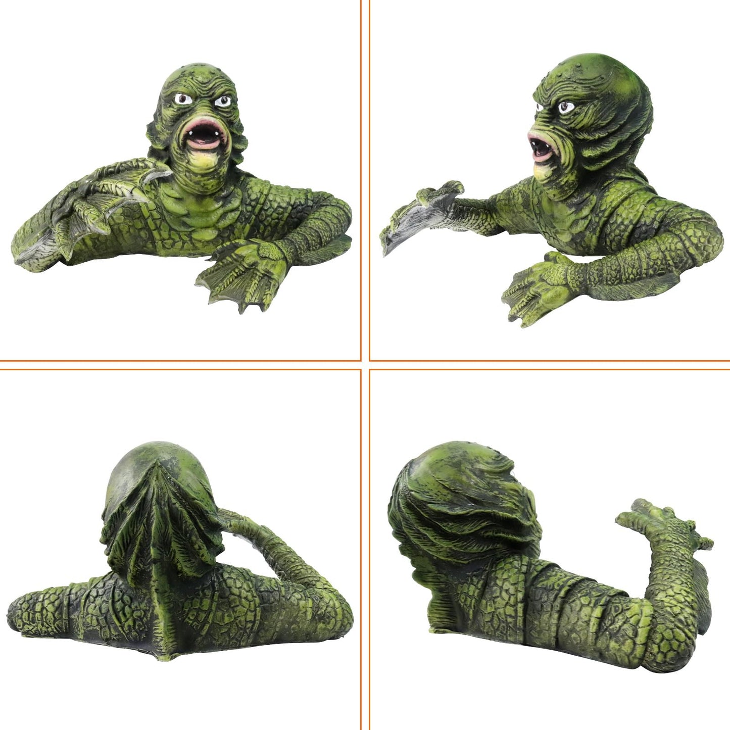 Black Lagoon Creature Figure Lizard Man Figurines Universal Monsters Wall Mount Decoration Statue Home Garden Decor
