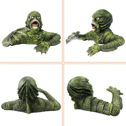 Black Lagoon Creature Figure Lizard Man Figurines Universal Monsters Wall Mount Decoration Statue Home Garden Decor