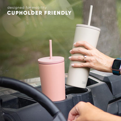 Simple Modern Insulated Tumbler with Straw and Lid | Iced Coffee Cup Reusable Stainless Steel Water Bottle Travel Mug | Gifts for Women & Men | Classic Collection | 24oz | Lavender Mist