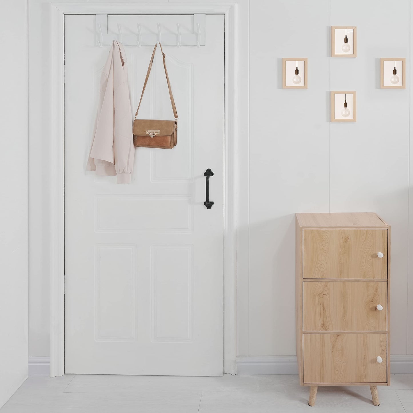 WEBI Over The Door Hook,Over Door Towel Rack,Door Hanger,Door Coat Hanger,Over The Door Coat Rack,Door Hooks for Hanging Clothes,Towels,Behind Back of Bathroom,White