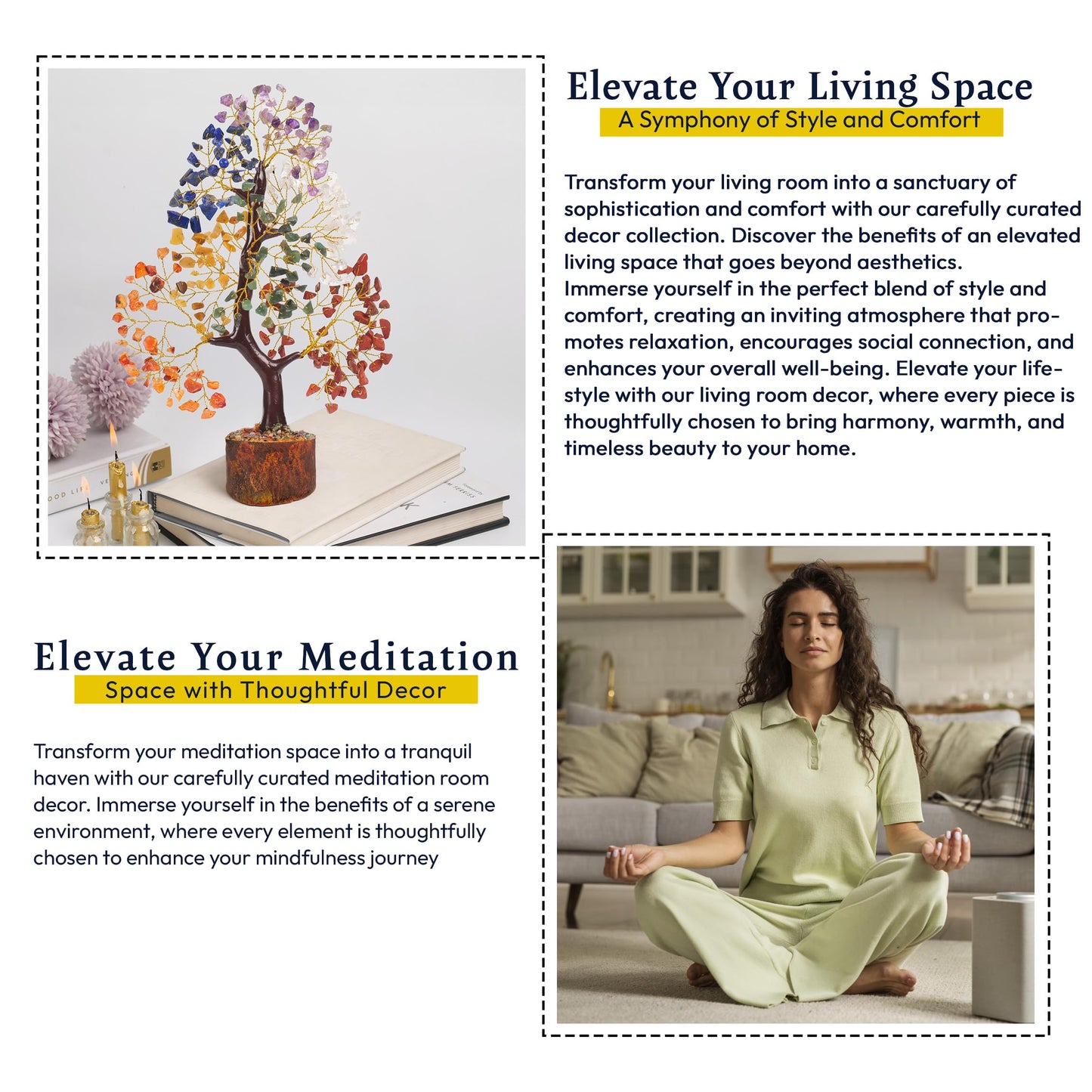 Yatskia 7 Chakra Tree - Crystal Tree of Life - Crystals and Healing Stones - Gifts for Women - Home Decor - Healing Crystals Room Decor - Housewarming Gifts - Spiritual Gift