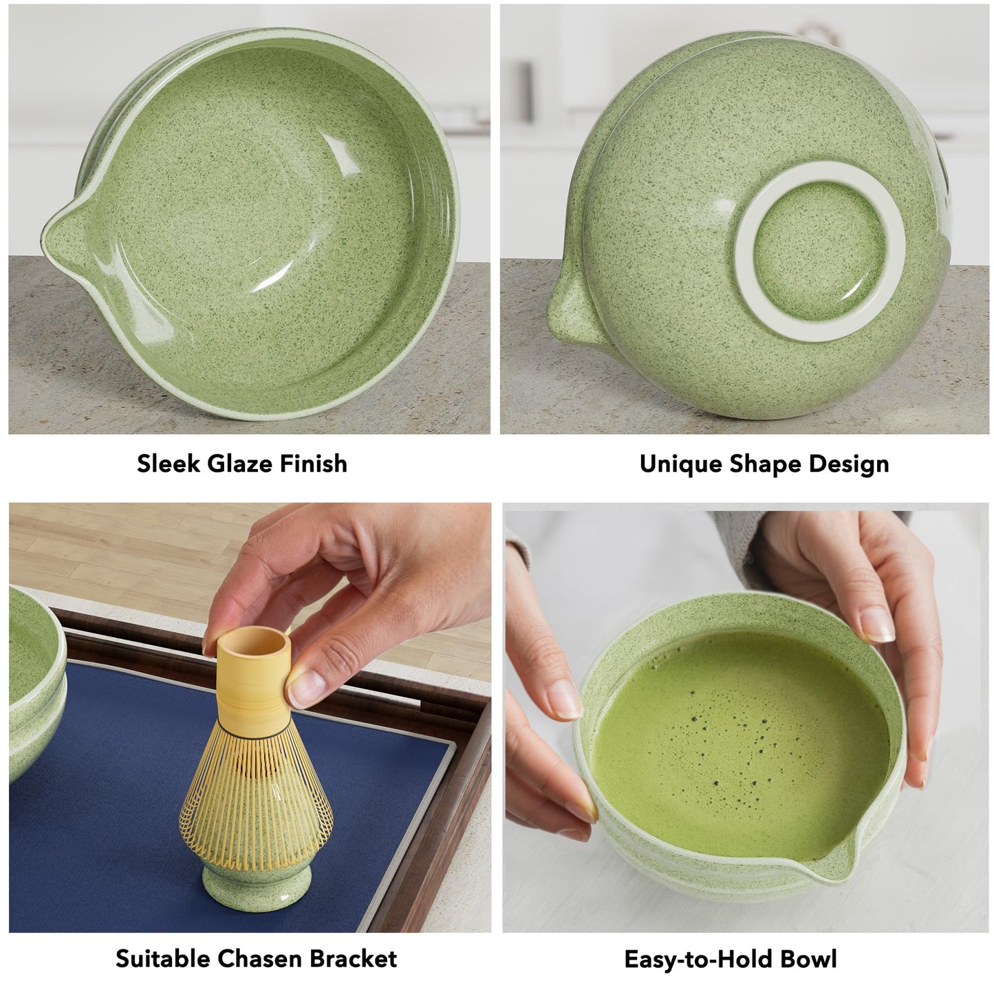 7 Pcs Matcha Whisk Set, Perfect Matcha Kit for Matcha Lovers Includes Ceramic Bowl, Bamboo Whisk, Holder, Scoop, Sifter & Cloth