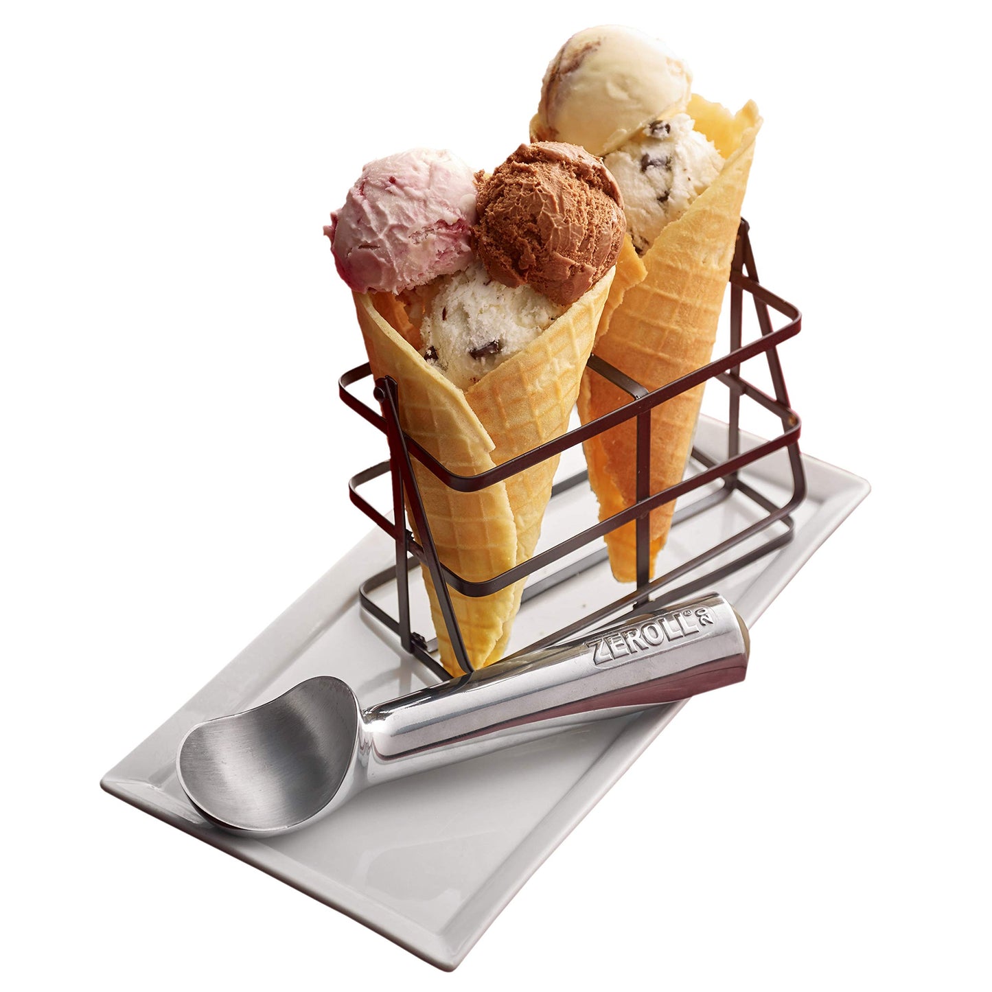 Zeroll 1020 Original Ice Cream Easy Scoop with Unique Liquid Filled Heat Conductive Handle Simple One Piece Aluminum Design Easy Release 40 Scoops per Gallon Made in USA, 2-Ounce, Silver