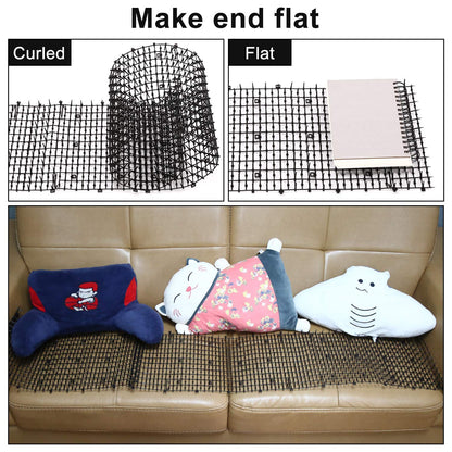 Cat Scat Mat, 78inch, Cat Deterrent Devices Spikes Mat Include 8 Garden Staples, for Garden, Fence, Anti-Cats Network, Bird, Squirrel, Raccoon Spikes
