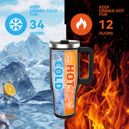 WATERSY 40 oz Tumbler with Handle,Tumbler with Lid and Straw,Double Wall Insulated Cup Stainless Steel Travel Mug(Cold for 34 Hours),Water Bottle for Iced Tea,Coffee,Cold Beverages(Black)