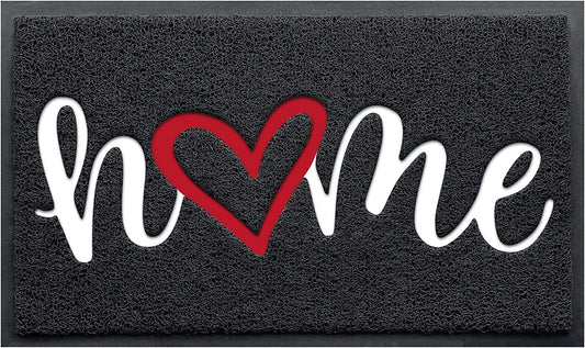Door Mat Indoor Outdoor Doormat Low Profile Floor Mat Welcome Mat Non-Slip Low-Profile Design Front Doormat,Durable Trap Dirt for Entryway,High Traffic Areas,Patio 36"*24" (Black-Home)
