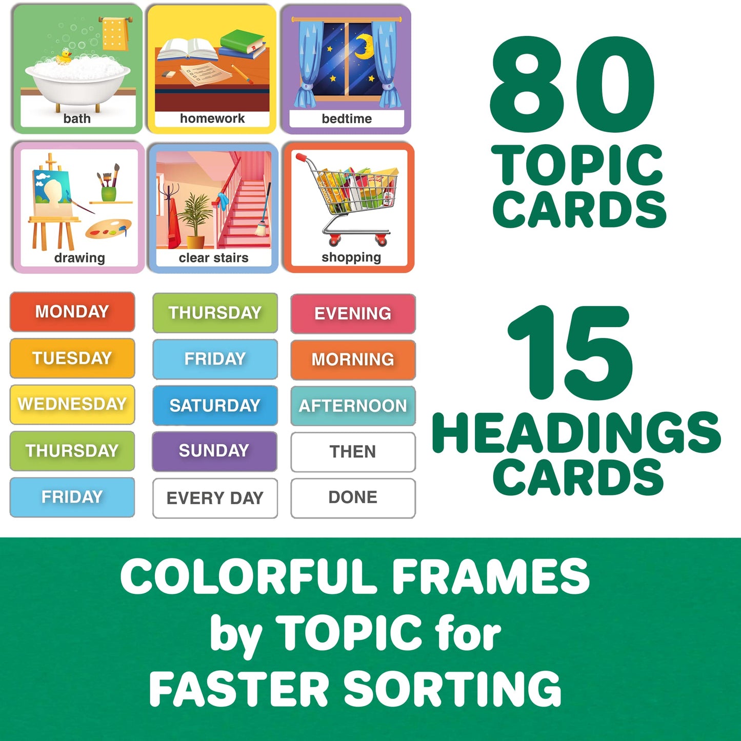 QUOKKA 95 Reward Chore Chart Cards for Multiple Kids - Toys for Autistic Children Age 5-7 ADHD Tools - Kids Autism Behavior Visual Schedule - Routine Responsibility Board Autism Learning Materials