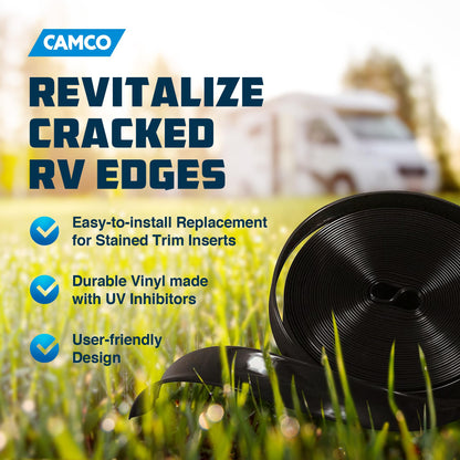 Camco 25212 RV Vinyl Insert, 1-Inch x 100-Feet, Black