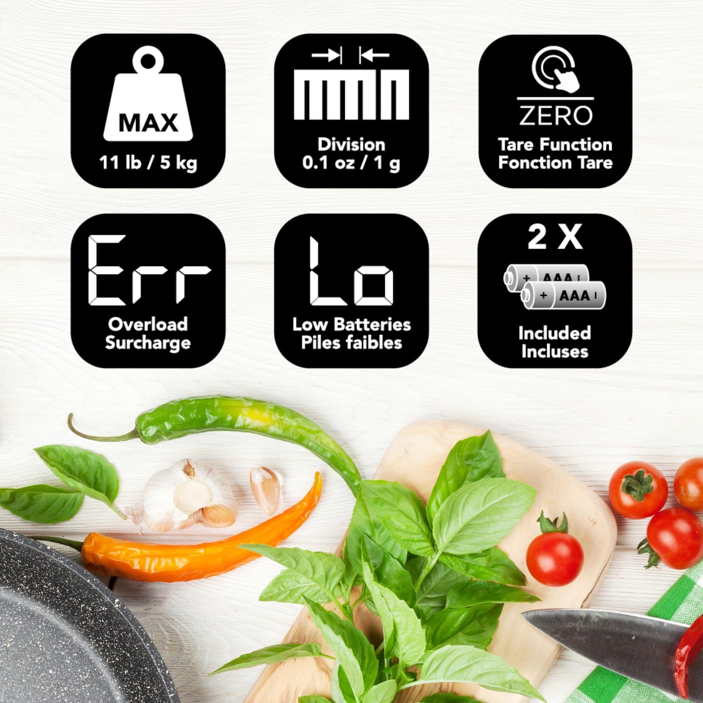 Starfrit Digital Kitchen Scale - Stainless Steel Platform - Measures Weight and Liquid Volume - 11 lb / 5 kg Capacity - Stainless Steel