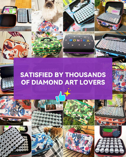 ARTDOT 60 Slots Diamond Painting Storage Containers Kits for Adults, Portable Peinture Diamant Rangement with Diamond Art Accessories and Tools