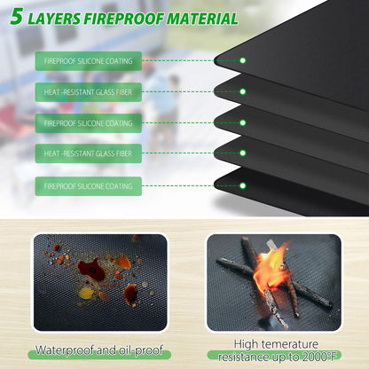 Boribim Under Grill Mat for Outdoor Grill, 24 x 31 Inches Heat Resistant Countertop Mat, Fire Pit Mat, Double-Sided Fireproof Pad, Oil-Proof Waterproof BBQ Protector for Table (1.2mm)