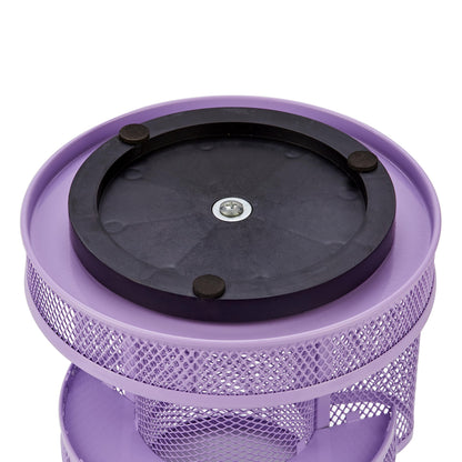 Annova Mesh Desk Organizer Rotate with 6 Compartments Round Spinning Tidy Candy/Pen Holder Desk Accessories Office, Art Supply, Storage, Classroom, Home (Light Purple)