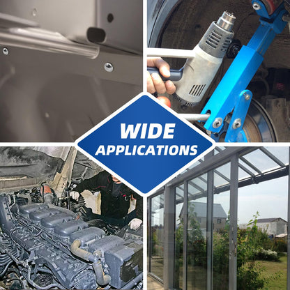 3/16" x 3/4" Aluminum Blind Rivets Black, 4.8mm x 19mm Pop Rivet, Aluminum Grip Steel Mandrel, 100 PCS