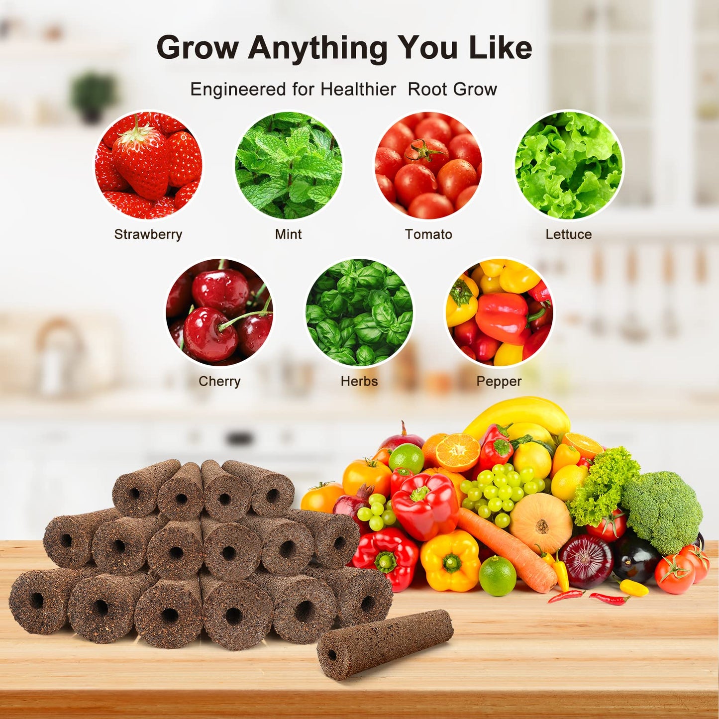 100 Pcs Seed Pod Kit for Aerogarden - Highly Breathable Hydroponics Replacement Pods Compatible with Most Indoor Hydroponic Systems - 50 Grow Sponges & 50 Pod Labels，Ahopegarden