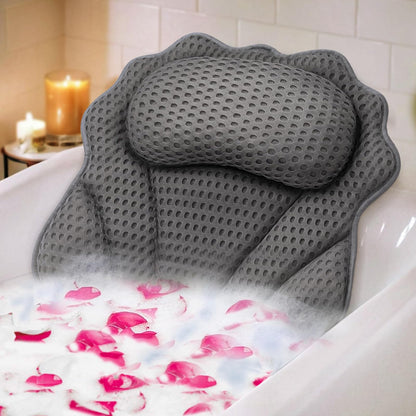 Bath Pillow RUVINCE Ergonomic Luxury Bathtub Pillow with Head,Neck, Shoulder and Back Support, 6D Bath Pillows for tub with 6 Powerful Suction Cups, Fits All Bathtub