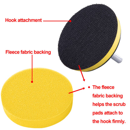 SIQUK 17 Pieces Drill Polishing Kit 5 Inch Buffing Pads Car Foam Polishing Pads Waxing Bonnet Drill Buffer Attachment for Drill