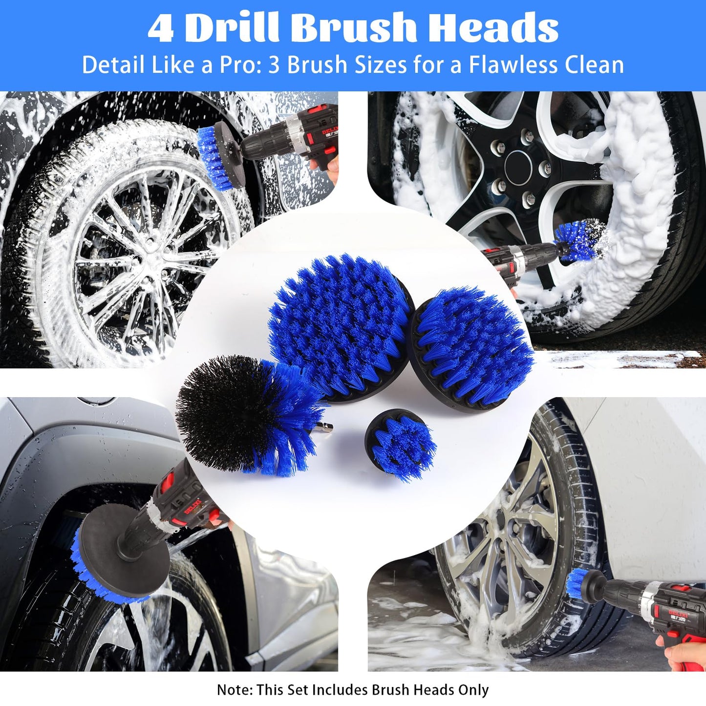 25 Pcs Car Detailing Brush Set No Scratch for Clean Interior or Exterior, Dashboard, Air Vent, Leather Seats, Emblems, Tires, Engine Bay