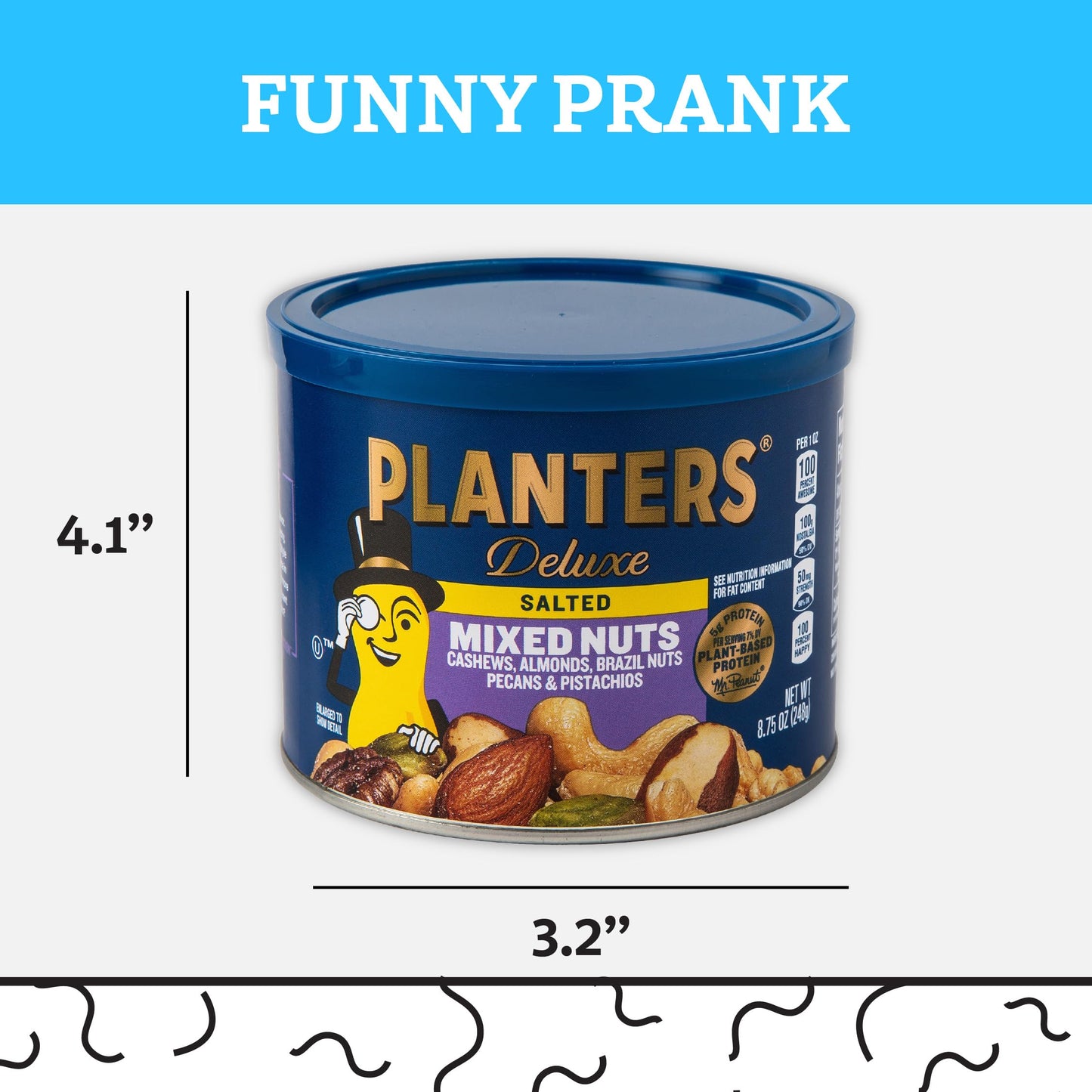 BigMouth Inc Planters Mr. Peanuts Fake Can Diversion Safe - Hidden Safe for Money Stash - Secret Compartment and Hidden Storage Fun Gag Gift Book Safe Alternative - Medium Size