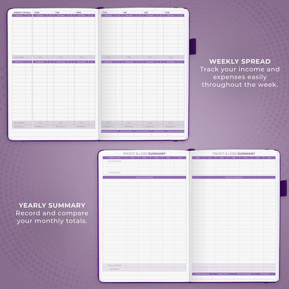 Clever Fox Income & Expense Tracker – Accounting & Bookkeeping Ledger Book for Small Business – Income & Expense Record Notebook with Receipt Pocket – Undated, A5, 5.8″ x 8.3″, Hardcover (Purple)
