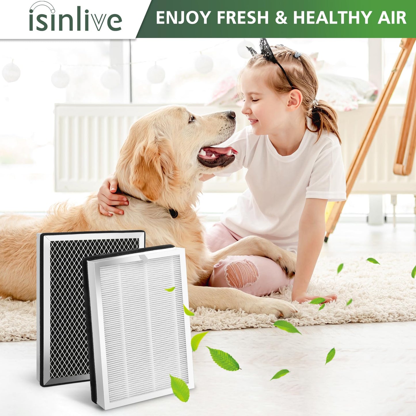 25 Replacement Filter Compatible with 25 Air Purifier, Activated Carbon and Pre-Filter - 2PACK