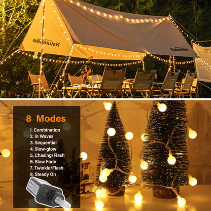 33 FT 100 LED Globe Ball String Lights, Fairy String Lights Plug in, 8 Modes with Remote, Decor for Indoor Outdoor Party Wedding Christmas Tree Garden, Warm White