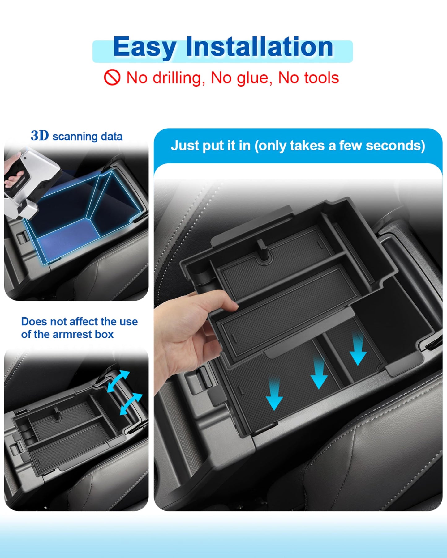 Coleya 2 Layer-2024 2025 2026 Crosstrek Center Console Organizer for Subaru Crosstrek (Base/Premium/Sport/Limited/Wildernes), Durable ABS 2025 Crosstrek&Impreza Tray 2026 Crosstrek Hybrid Accessories