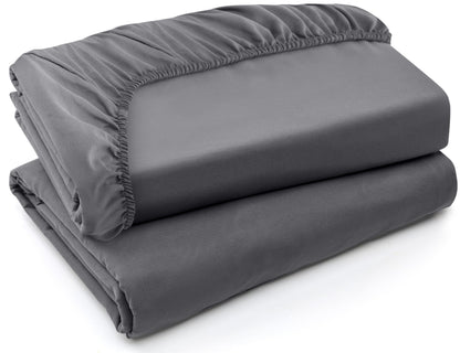 Utopia Bedding Full/Double Fitted Sheet - Pack of 2 Bottom Sheets - Soft Brushed Microfiber - Deep Pockets, Shrinkage & Fade Resistant - Easy Care (Full, Grey)