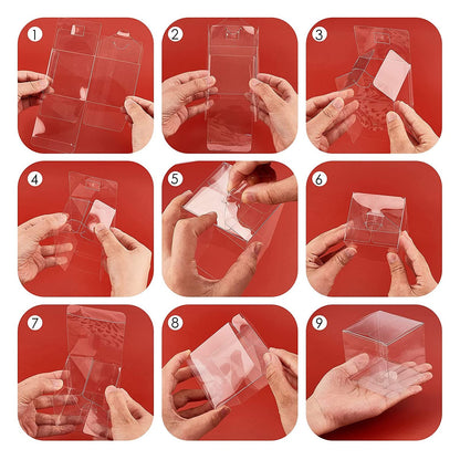 100Pcs Clear Favor Boxes, 2 x 2 x 2 Inch PET Transparent Cube Gift Boxes, Small Plastic Treat Box for Wedding Birthday Christmas New Year Party, Party Favours