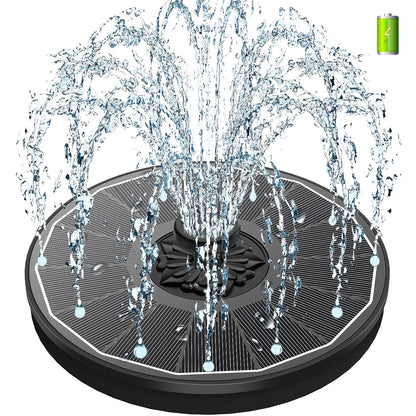 SZMP Solar Bird Bath Fountain, 3.5W Glass Panel Solar Water Fountain Pump 2000mAh Battery 4 Fixed Pipes 7 Nozzles Pool Fountain for Bird Bath Small Pond Garden Décor