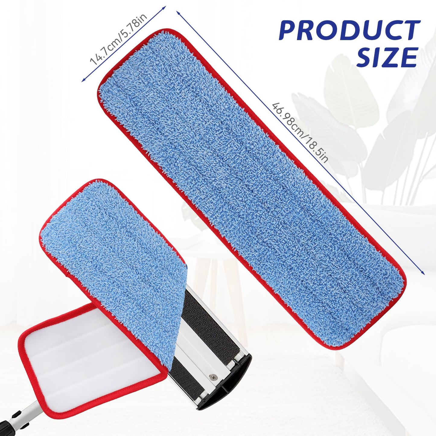 BeiLan Microfiber Mop Pads - 10 Pack Reusable Wet & Dry Cleaning Refills for 18" & 17" Mops, Compatible with Rubbermaid Commercial & Any Microfiber Flat Mop System, Safe on All Floor Types