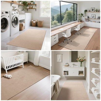 YDKGL 2x3 ft Indoor Door Mat Entryway Rug Non Slip Woven Washable Area Rugs Kitchen Mats for Floor, Front Entry Rug Entrance Doormat for Hall Porch Bathroom Kitchen Bedroom, Easy Clean, Brown 24"x36"