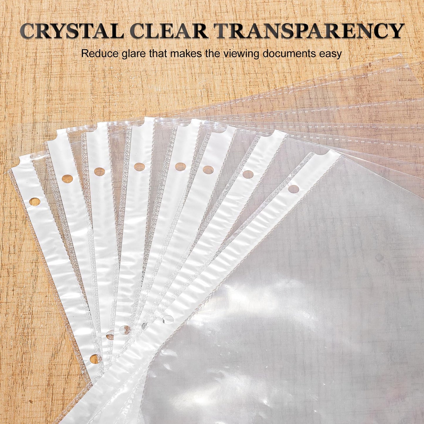 Sheet Protectors, 300 Pack Clear Page Paper Protectors 8.5 x 11 Inch for 3 Ring Binder, Non-Glare Plastic Binder Sleeves for Documents, Photos