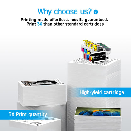 4 Pack LC401 Ink Cartridge LC 401XL Ink Replacement for Brother LC401 XL Ink for Brother LC 401 XL Ink for MFC J1010DW Printer Ink LC401XL for MFC J1012DW J1170DW Printer (Black Cyan Magenta Yellow)