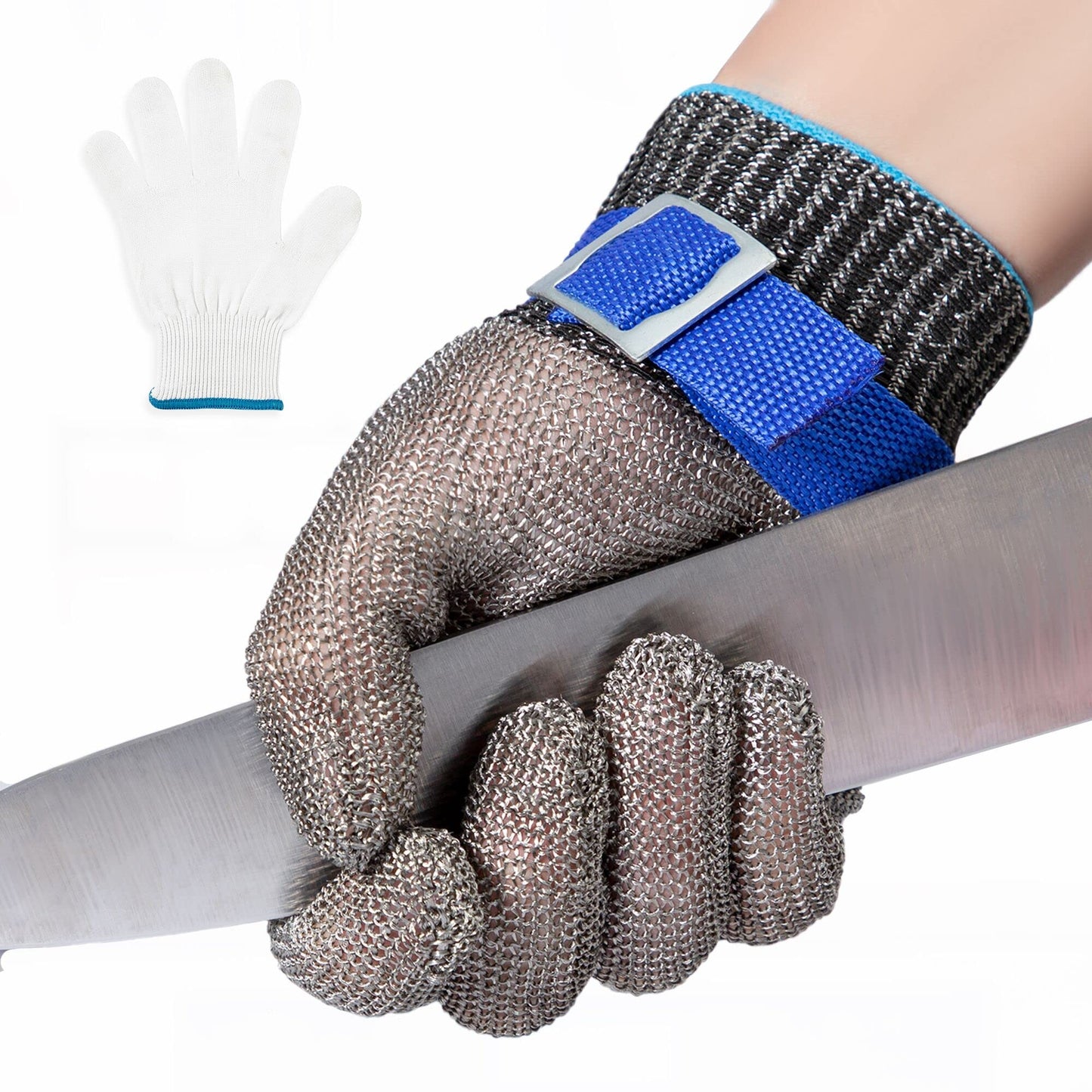 ARCLIBER Level 9 Cut Resistant Glove Stainless Steel Wire Metal Mesh Butcher Safety Work Glove for Cutting,Slicing Chopping and Peeling(Large)2PCS
