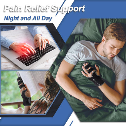 TISMOD Trigger Finger Splint: Support the Middle, Index, little or Ring Finger, Hand Splint Brace-Treating Hand Fractures, Arthritis, Mallet Finger or Metacarpal Fractures (Left Hand)