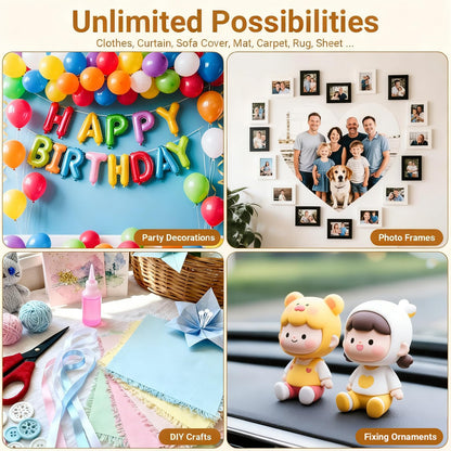 Double Sided Fabric Tape - Hem Tape No Sew No Iron for Clothes - Heavy Duty Hemming Tape for Curtains, Carpets, Pants, Crafts & DIY - Strong Hold Removable & Residue Free 1 inch x 33 ft x 3 ROLLS