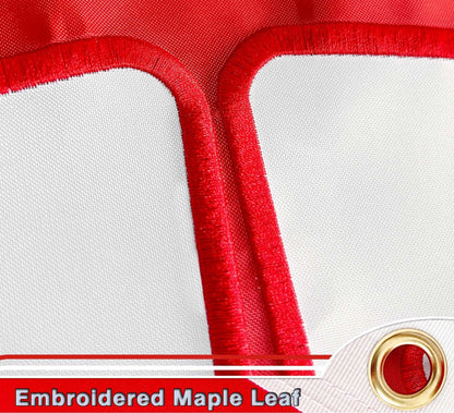 Premium Canada Flag 27" x 54" Official Size -Embroidered Maple Leaf - Heavy Nylon 220D Canadian Flags Outdoor/Indoor Canada Day Decorations Drapeau