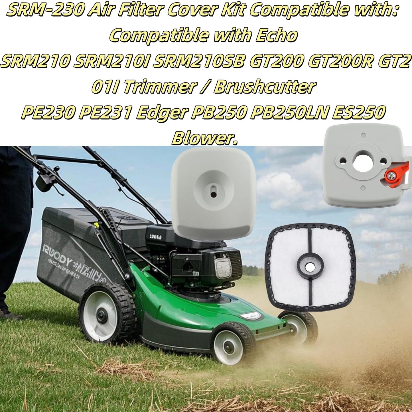 CAFEZAYO SRM 210 Air Filter Cover Kit Fits for Echo SRM210 SRM-230 SRM230 GT-200 GT-230 PE-230 ES-250 PE-231 PB-250 PB-250LN Trimmers Brushcutter Pruner Blower