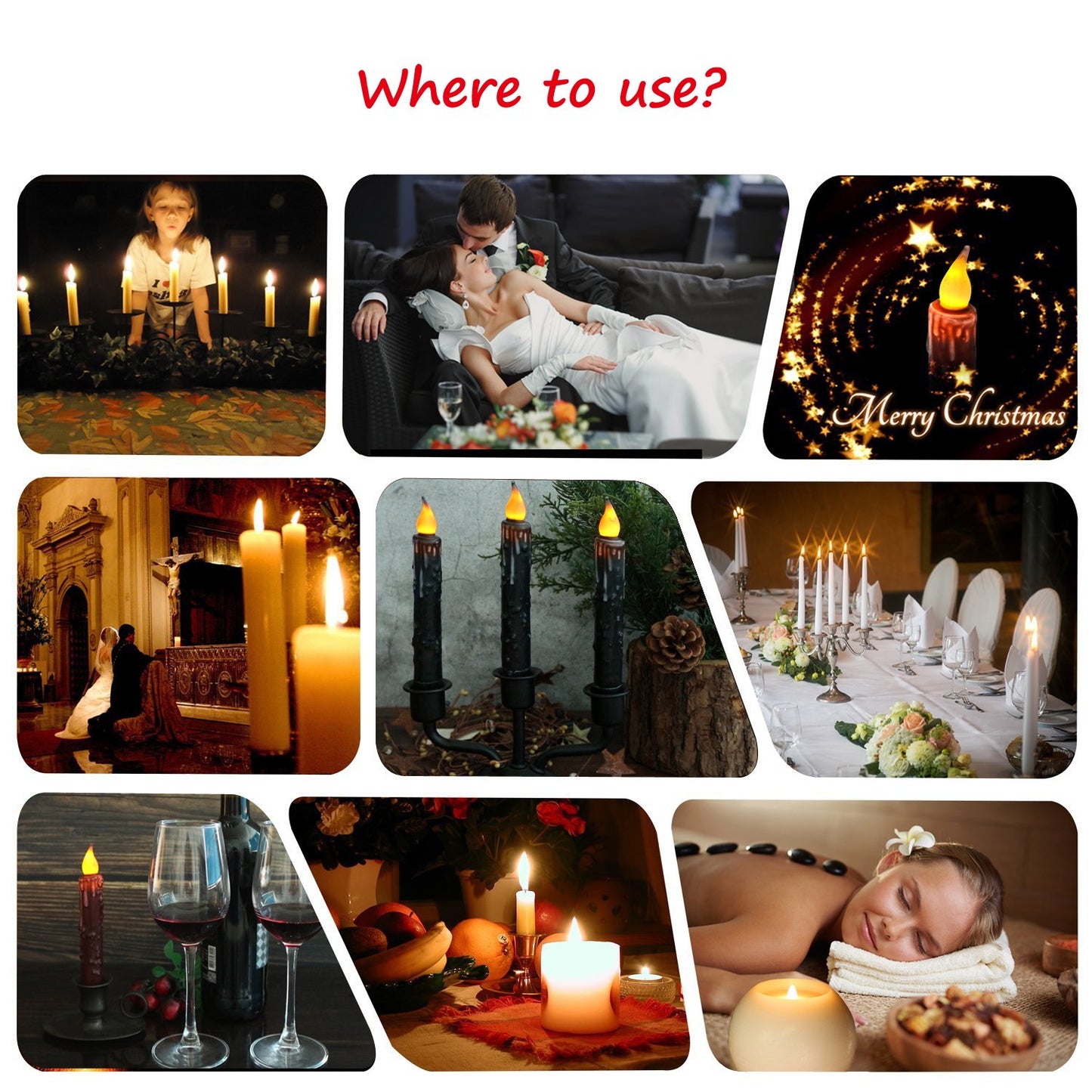 CVHOMEDECO. Real Wax Hand Dipped Battery Operated LED Timer Taper Candles Country Primitive Flameless Lights Décor, 6-3/4 Inch, Matt Black, 2 PCS in a Package