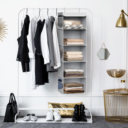 Simple Houseware 5 Shelves Hanging Closet Organizer, Grey