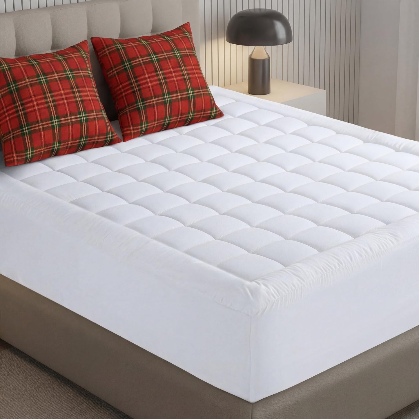 Utopia Bedding Full/Double Mattress Pad, Quilted Fitted Premium Mattress Protector, Deep Pocket Cover Stretches up to 16 Inches, Fluffy Pillow Topper (54x75 Inches, White)