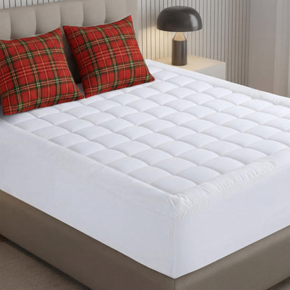 Utopia Bedding Full/Double Mattress Pad, Quilted Fitted Premium Mattress Protector, Deep Pocket Cover Stretches up to 16 Inches, Fluffy Pillow Topper (54x75 Inches, White)
