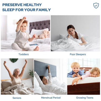 Waterproof Mattress Protector Noiseless Mattress Pad with Deep Pocket Fitted Up to 6"-18" Soft Breathable Dirt-Proof Single Bed Mattress Cover for Kids Teenager Bedroom Dorm Twin Size (Gray)