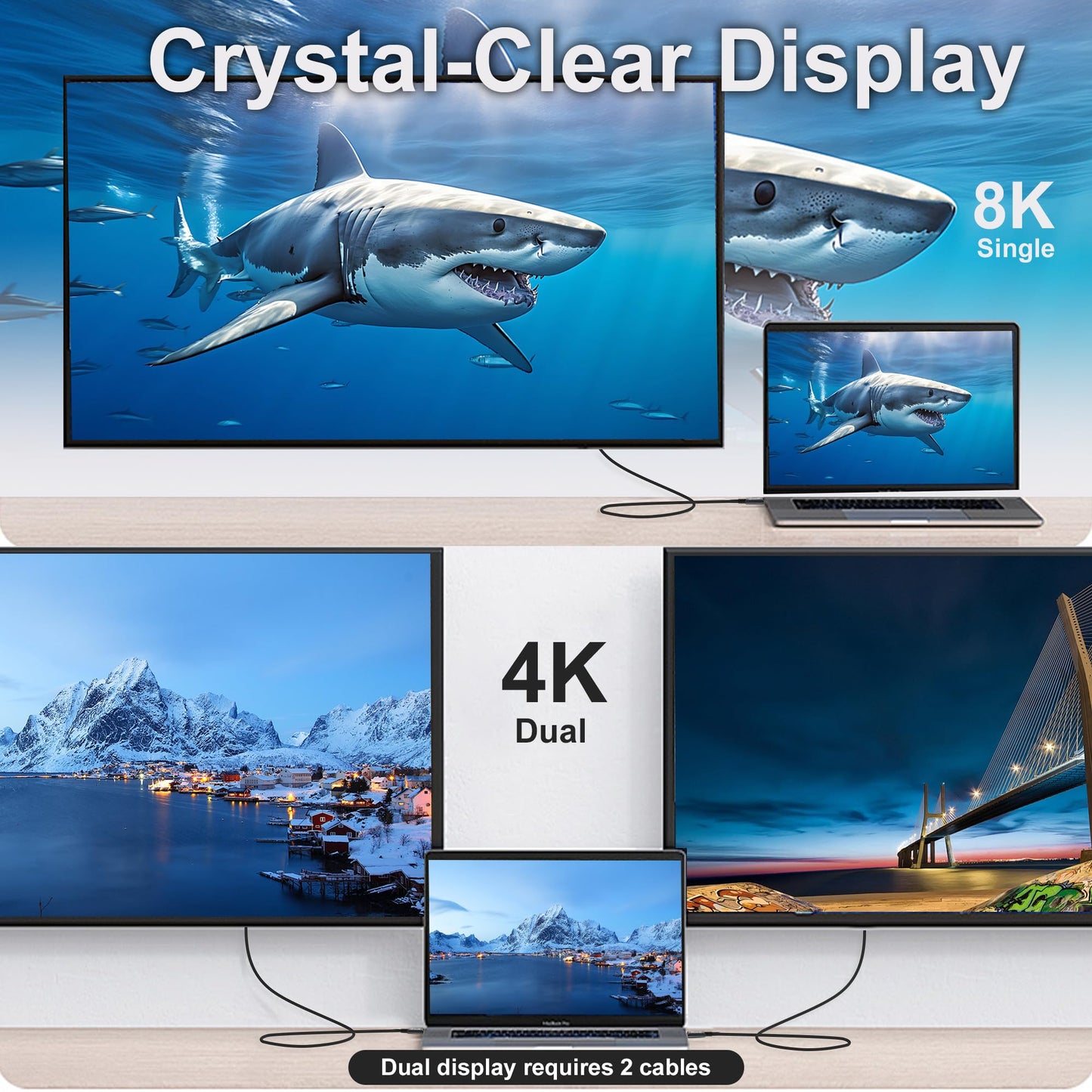 Yiicumhh 2m 240W Type C Cable 40Gbps Data Transfer 8K Video for Thunderbolt 4 & 3, Right Angle, Fast Charge, Compatible with Laptop, Smartphone, Monitor