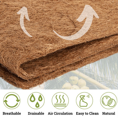 YOUEON 3 Rolls Coconut Coir Liner Sheets 40 x 16 Inch, Coco Liner Roll Reusable Coconut Fiber Mat, Reptile Carpet, Snow Melting Mats Insulation Coconut Mat for Planter, Flowerpot, Garden,Reptile