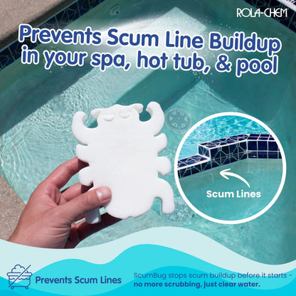 2 Pack Scumbug HotTub Scum Absorber – The Original, Highest Rated Scum Absorber Ever – Pool Sponge Oil Absorber for Hot Tub, Spa & Pool – Hot Tub Cleaning Tools That Soak Up Oil & Grime