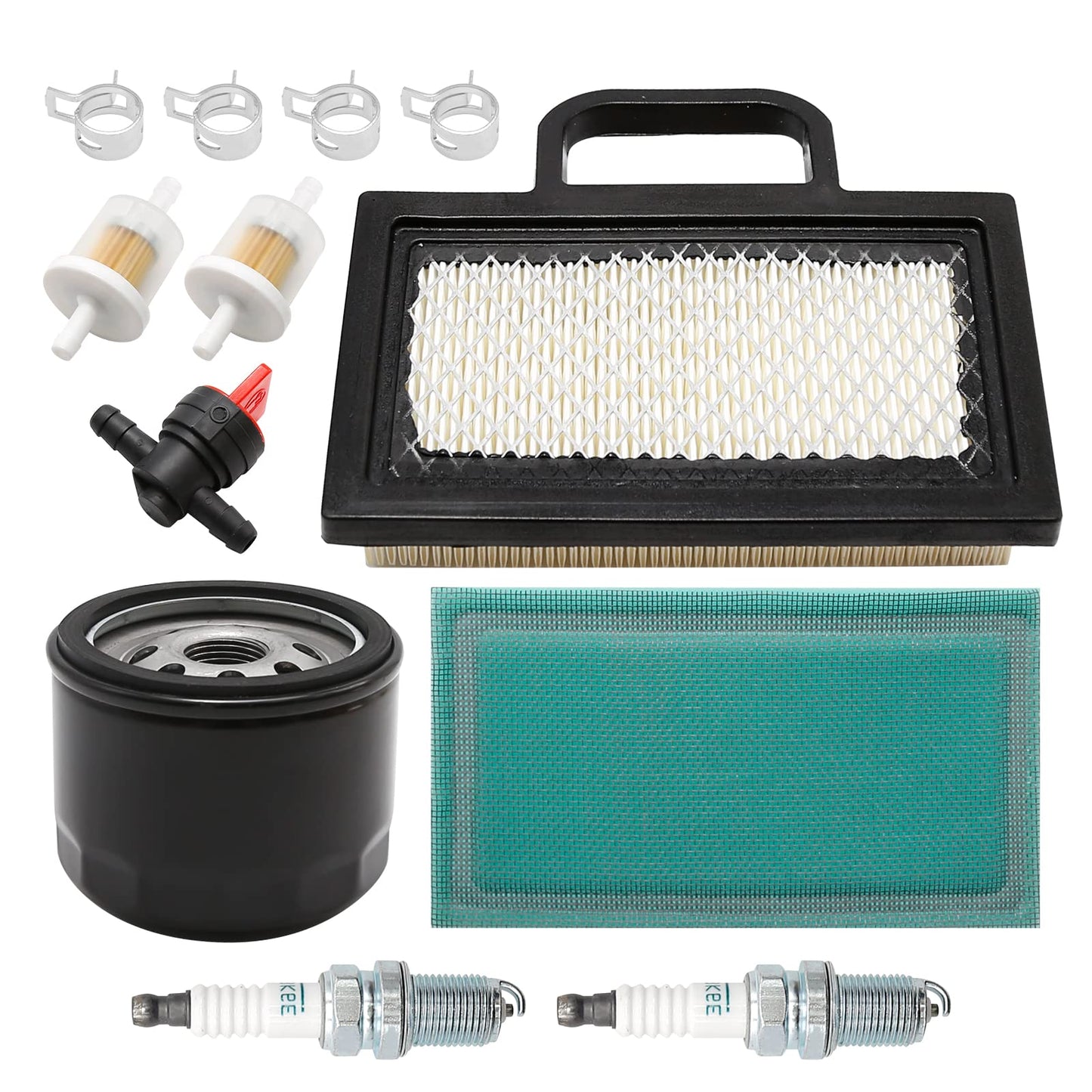 CADUFUELLY KL0035 Air Filter Oil Filter Set for LA120 LA130 LA135 LA140 LA145 LA150 X130R X140 X155R X165 D130 D140 L111 L118 L120 Lawn Mover Tractor Snow Blower with AM116304 Fuel Filter AM125424