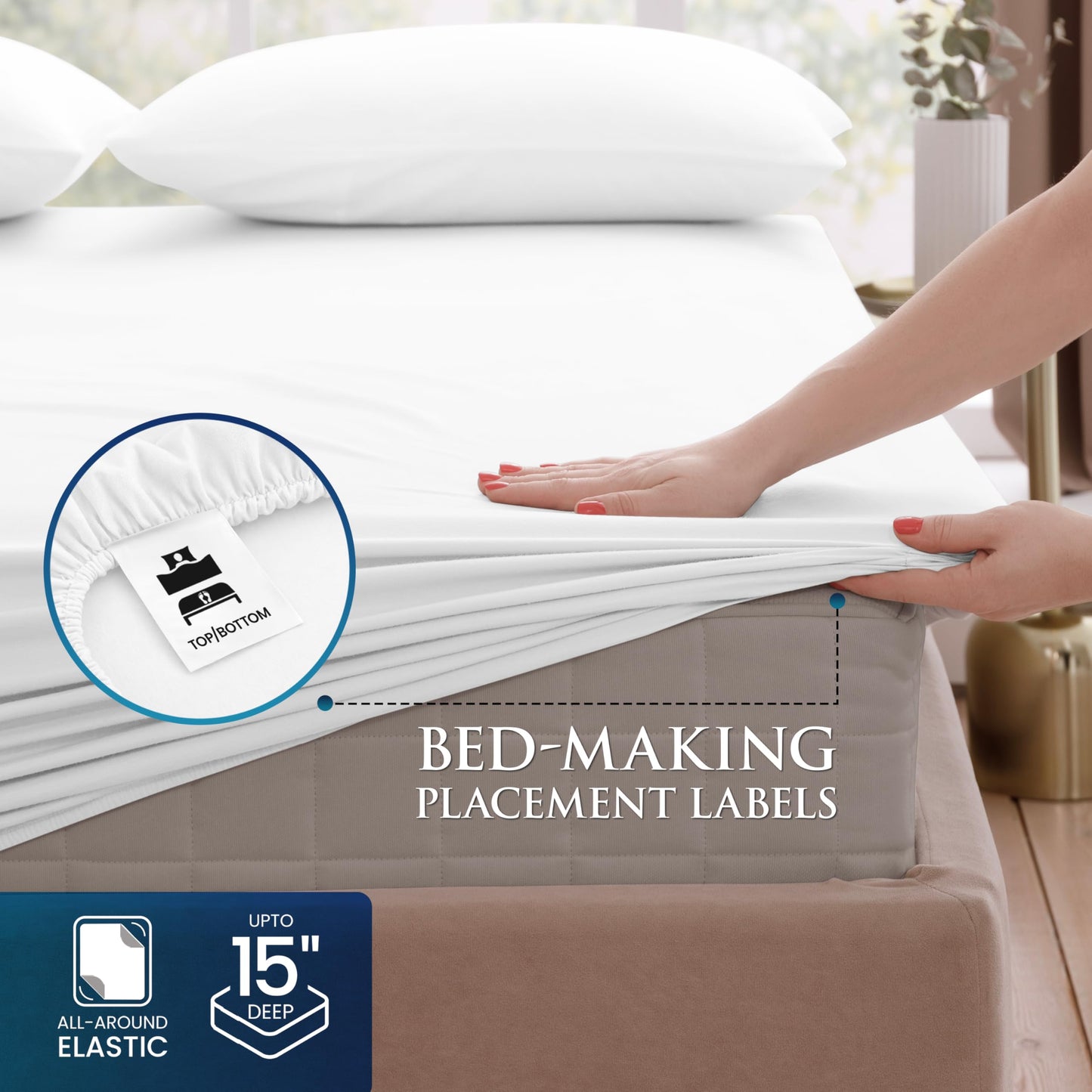 Utopia Bedding King Sheet Set - Brushed Microfiber - Soft Bed Sheets for King Size Bed - Luxury Bedding Sheets with Fitted Sheet, Flat Sheet & 2 Pillow Cases - Deep Pocket (White)